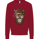 Steampunk Skull Kids Sweatshirt Jumper Red