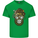 Steampunk Skull Kids T-Shirt Childrens Irish Green