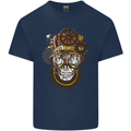 Steampunk Skull Kids T-Shirt Childrens Navy Blue