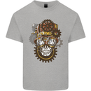 Steampunk Skull Kids T-Shirt Childrens Sports Grey