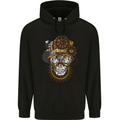 Steampunk Skull Mens 80% Cotton Hoodie Black