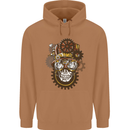 Steampunk Skull Mens 80% Cotton Hoodie Caramel Latte