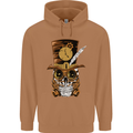 Steampunk Skull Mens 80% Cotton Hoodie Caramel Latte