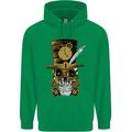 Steampunk Skull Mens 80% Cotton Hoodie Irish Green