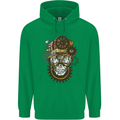Steampunk Skull Mens 80% Cotton Hoodie Irish Green