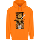 Steampunk Skull Mens 80% Cotton Hoodie Orange