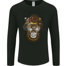 Steampunk Skull Mens Long Sleeve T-Shirt Black