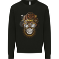 Steampunk Skull Mens Sweatshirt Jumper Black