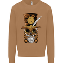 Steampunk Skull Mens Sweatshirt Jumper Caramel Latte