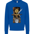 Steampunk Skull Mens Sweatshirt Jumper Royal Blue