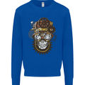 Steampunk Skull Mens Sweatshirt Jumper Royal Blue