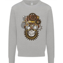 Steampunk Skull Mens Sweatshirt Jumper Sports Grey