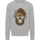 Steampunk Skull Mens Sweatshirt Jumper Sports Grey