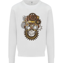 Steampunk Skull Mens Sweatshirt Jumper White
