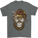 Steampunk Skull Mens T-Shirt Cotton Gildan Charcoal