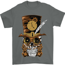 Steampunk Skull Mens T-Shirt Cotton Gildan Charcoal