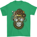 Steampunk Skull Mens T-Shirt Cotton Gildan Irish Green
