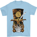 Steampunk Skull Mens T-Shirt Cotton Gildan Light Blue