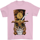 Steampunk Skull Mens T-Shirt Cotton Gildan Light Pink