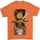 Steampunk Skull Mens T-Shirt Cotton Gildan Orange