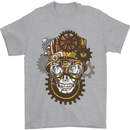 Steampunk Skull Mens T-Shirt Cotton Gildan Sports Grey