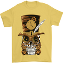 Steampunk Skull Mens T-Shirt Cotton Gildan Yellow