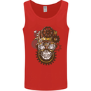 Steampunk Skull Mens Vest Tank Top Red
