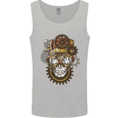 Steampunk Skull Mens Vest Tank Top Sports Grey