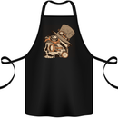 Steampunk Skull With Moustache Cotton Apron 100% Organic Black