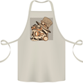 Steampunk Skull With Moustache Cotton Apron 100% Organic Natural