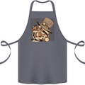 Steampunk Skull With Moustache Cotton Apron 100% Organic Steel