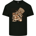 Steampunk Skull With Moustache Kids T-Shirt Childrens Black