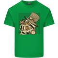 Steampunk Skull With Moustache Kids T-Shirt Childrens Irish Green