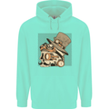 Steampunk Skull With Moustache Mens 80% Cotton Hoodie Peppermint