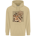 Steampunk Skull With Moustache Mens 80% Cotton Hoodie Sand