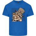 Steampunk Skull With Moustache Mens Cotton T-Shirt Tee Top Royal Blue