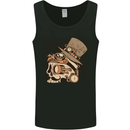 Steampunk Skull With Moustache Mens Vest Tank Top Black