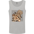 Steampunk Skull With Moustache Mens Vest Tank Top Sports Grey