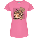 Steampunk Skull With Moustache Womens Petite Cut T-Shirt Azalea