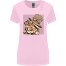 Steampunk Skull With Moustache Womens Wider Cut T-Shirt Light Pink