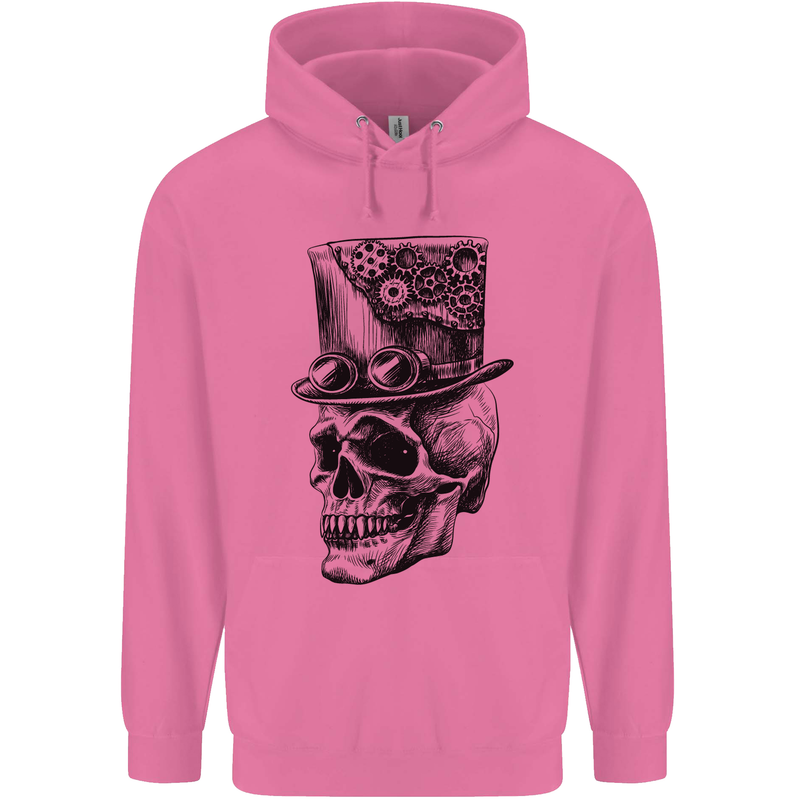 Steampunk Skull With Top Hat Childrens Kids Hoodie Azalea