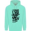 Steampunk Skull With Top Hat Childrens Kids Hoodie Peppermint