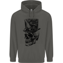 Steampunk Skull With Top Hat Childrens Kids Hoodie Storm Grey