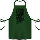 Steampunk Skull With Top Hat Cotton Apron 100% Organic Forest Green