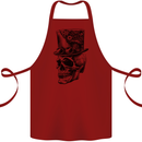 Steampunk Skull With Top Hat Cotton Apron 100% Organic Maroon