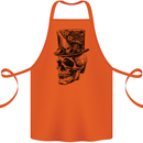 Steampunk Skull With Top Hat Cotton Apron 100% Organic Orange