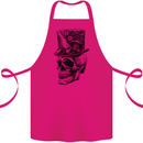 Steampunk Skull With Top Hat Cotton Apron 100% Organic Pink