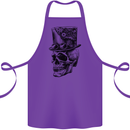 Steampunk Skull With Top Hat Cotton Apron 100% Organic Purple