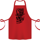 Steampunk Skull With Top Hat Cotton Apron 100% Organic Red