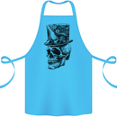 Steampunk Skull With Top Hat Cotton Apron 100% Organic Turquoise